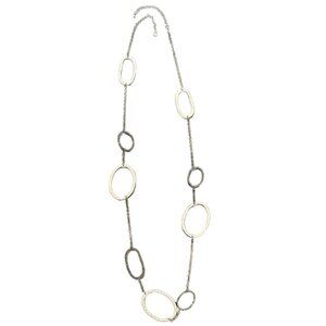 Vintage Hammered Metal Hoop Necklace